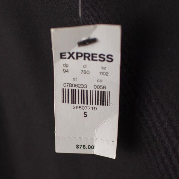NEW Express Women’s Small Body Contour Black Scoop Neck Mini Dress - Picture 3 of 6